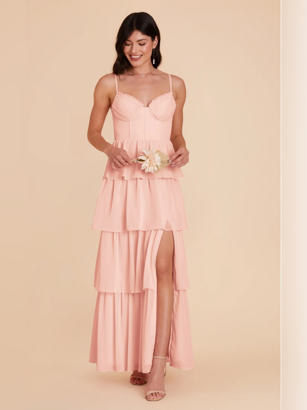 Birdy Grey Lola Dress Chiffon Pink Blush Size Medium